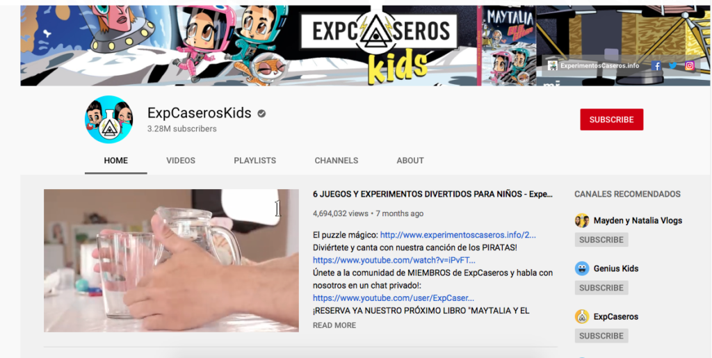 Canales Educativos en Youtube y en Youtube Kids