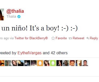 Thalia dá a luz y es un niño!
