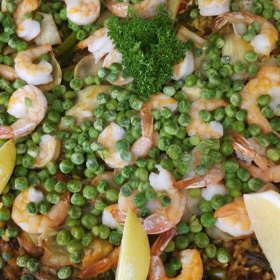 Paella de Mariscos y Esparragos